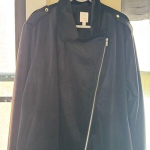 Plus Women's LC Lauren Conrad Black Velvet Motorcycle Jacket 4X